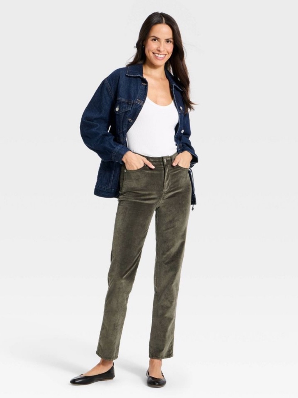 NWT Universal Thread Women's Everyday High-Rise Straight Velvet Pants Size 6R